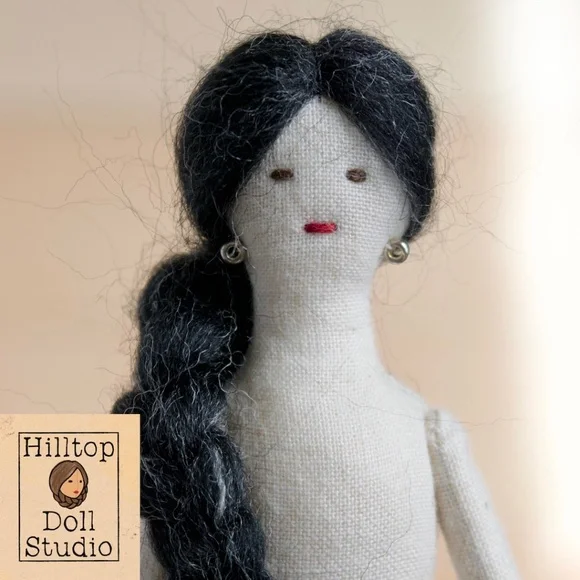 Mini Fabric Doll "Willow" Handcrafted Textile Cloth Heirloom Primitive Doll - Picture 7 of 10